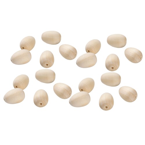 30x Natural Wooden Beads Oval Plain Wood Balls 14x20mm With Hole for Jewelry