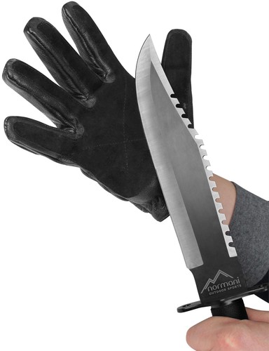 normani® Fingerhandschuhe /"Lawbringer/" mit Kevlar und Protektoren aus Rindsleder