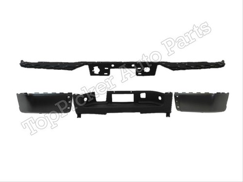 07-12 CHEVY SILVERADO REAR BUMPER REINFORCE BAR CAP BLK CENTER PAD W//O HOLE 4 PC