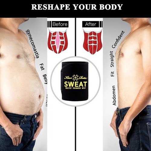 Sauna Slim Belt for Men Sweat Neoprene Waist Trainer Fat Burning Sports Wrap Top