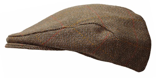 WWK Mens Kids Derby Tweed Flat Cap Country Walking Casual Green Teflon Coated