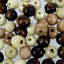 1000 x NATURAL BROWNS 12mm Mixed Wood Craft Wooden Round beads W230