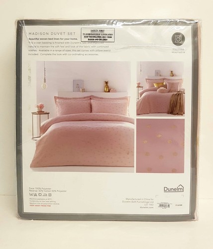 Spotted Duvet Cover Set New Dunelm Madison Jacquard K Size Pink