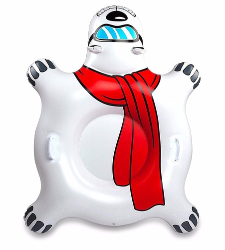 GIANT POLAR BEAR Inflatable Snow Tube Winter Sled Ride Pool Float BigMouth Inc