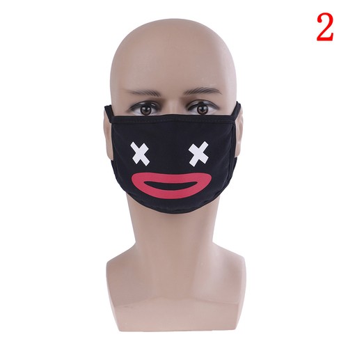 1X Women Men Cotton Face Masks Pattern Solid Black Mask Half Face Mouth DP