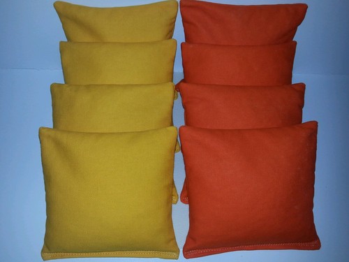 SET OF 8 YELLOW /& ORANGE CORNHOLE BEAN BAGS FREE SHIPPING!!
