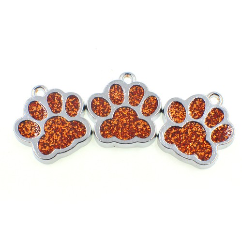 3Pcs Charm Crystal Haustier Hund Pfote Fußabdruck Anhänger Schöne Schmuck Gut