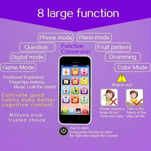 Kinder Handy Spielzeug Kleinkinder Telefon Smartphone Screen Sound USB Touc U1Z0