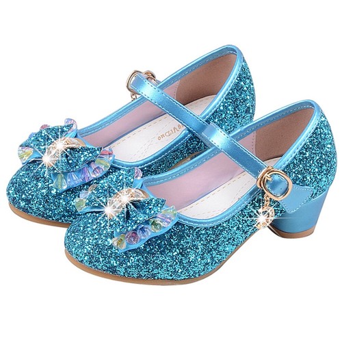 Kids Girls Princess Elsa Anna Sandals Toddler Sequin Glitter Party Cosplay Shoes