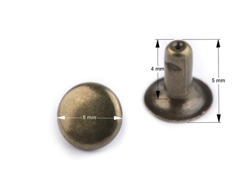 Set of 10 Metal Rivets Stud Rapid Rivets Leather Craft Repair 5mm Nickel Brass