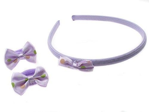 Lilac Bow Alice Band Set Hair Band Headband Bandeau Hair Accessories UK
