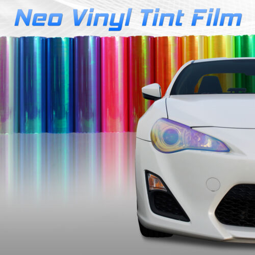12&#034;x48&#034; Chameleon Neo Amber Headlight Fog Light Taillight Vinyl Tint Film (d)