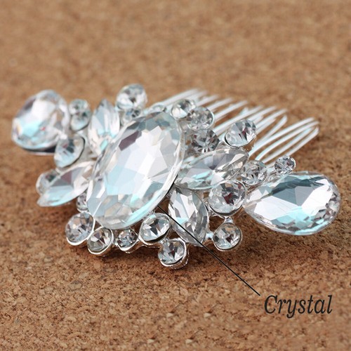 Bridal Wedding Crystal Flower Pearl Crystal Hair Combs Hair Pins Crown Accessory