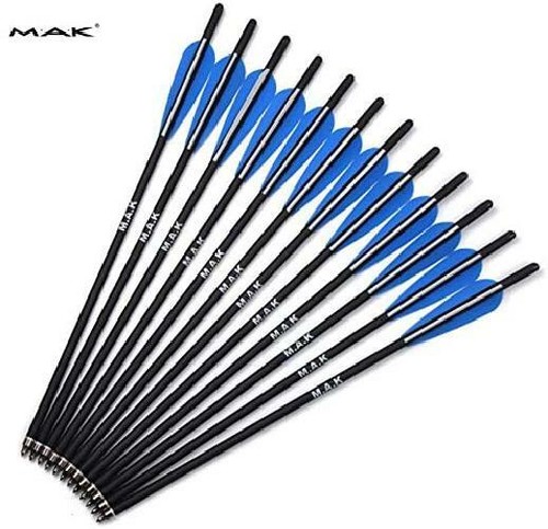 M.A.K 20/" Crossbow Bolts Carbon Arrow Hunting Archery with 4/" vanes Feather and
