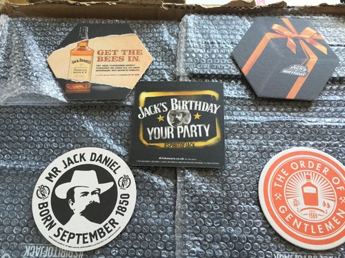 5 ASSORTED JACK DANIELS BEERMATS //COASTERS