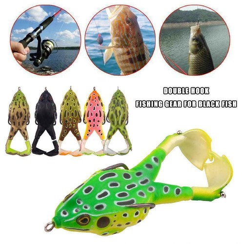 Double Propellers Frogs Soft Bait Soft Silicone Fishing NICE Lures U5Y3