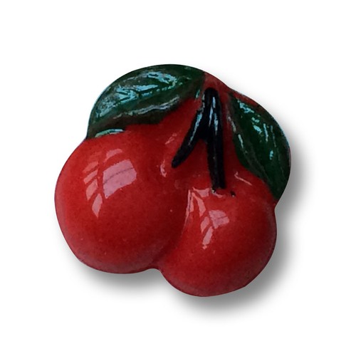 5 dulce brillante roja botones de vidrio en forma Kirsch con corchete 5530ro-14mm