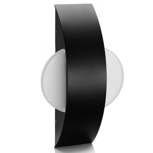 Auraglow 11 W Intégré DEL Intérieur//Extérieur Blanc Chaud Verre Mural Noir Lumière