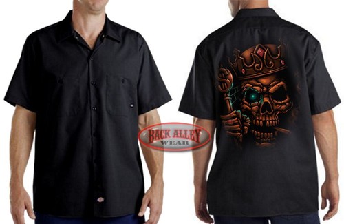 LICH KING Mechanics Work Shirt Biker ~ UNDEAD Creature Skull ~ Dungeons Warcraft