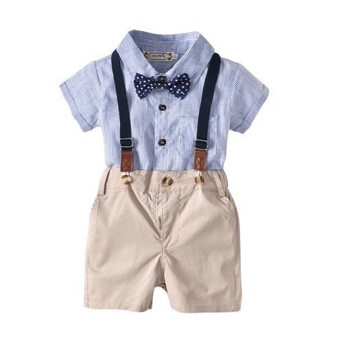 Newborn Kids Baby Boys Party Clothes Gentleman Shirt Tops Romper Pants Bodysuit