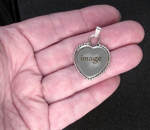 SHIH TZU DOG LHASA APSO Ornate HEART PENDANT Tibetan Silver