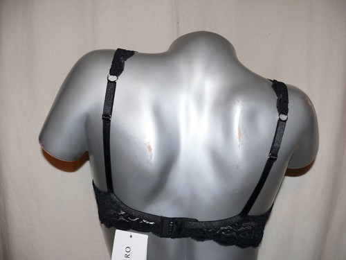 Hanro SUPER grana fine senza STAFFA triangolo reggiseno Moments 1465 NERO PIZZO NUOVO