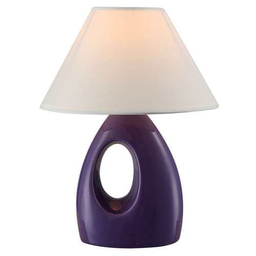 Keramik Schreib Tisch Leuchte Arbeits Zimmer Lese Lampe Textil Strahler purple
