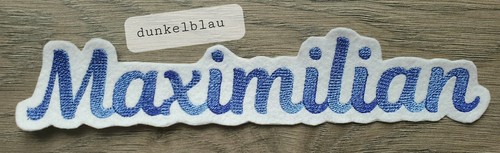 Wunschname als Applikation zum Aufnähen oder Aufbügeln Farbverlauf Effekt #