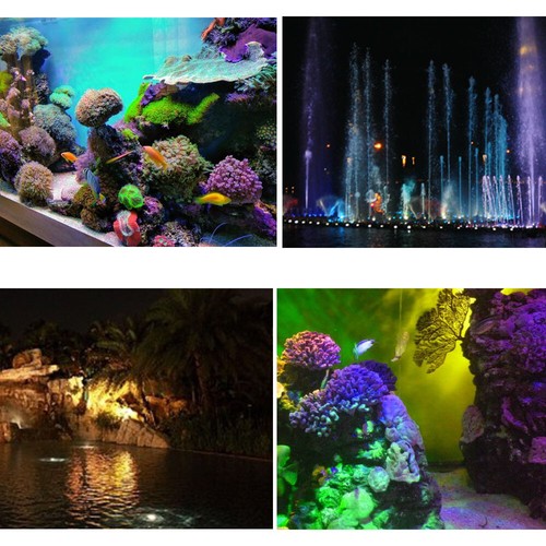 RGB LED Unterwasserstrahler Aquarium Beleuchtung Garten Teichlampe Brunnen Lampe