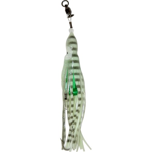 H2O Fx LED Lighted Lure The Original Squid Skirts Glow In Dark Green /& Black