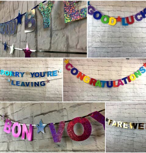 Personalised retirement Banner leaving do bunting Well Miss you decorations