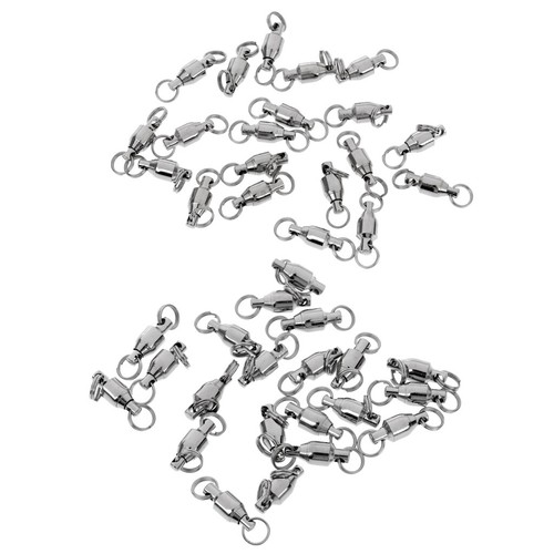 Fishing Ball Bearing Swivels with Split Ring Swivel Tackle 2#//4# 40 Pieces