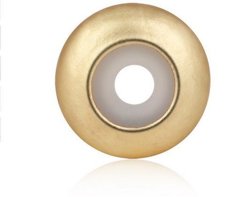 2 PIECES MATT GOLD PLATED RUBBER STOPPER CHARM BEAD FOR BRACELET