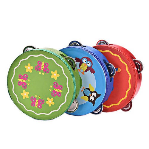 Baby Kids Wooden Musical Toys Drum Rattles Toy Tambourine Educational Toy@fP xc