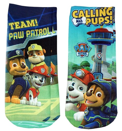 Boys Socks Ankle 2 Pairs Pack PAW PATROL Chase Rubble Kids UK Shoe Sizes 6 to 2