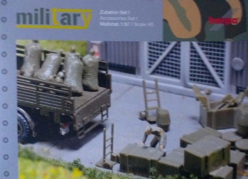 Zubehör Schubkarren Sackkarren Fässer enthält 144 Teile 745840 Herpa Military
