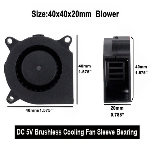 NEW 4CM 40mm x 20mm 4020s DC 5V Brushless Cooling Blower Fan 40mm Cooler 40x20mm