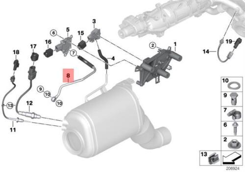 Genuine BMW E70N E71 F01 F07 F10 Exhaust Pressure Pipe Sensor OEM 13628506727