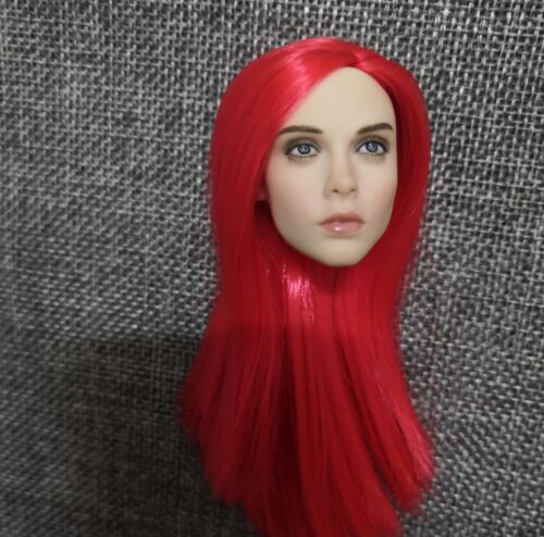 1//6 Head Sculpt Red Planted Hair PVC Model Fit 12/" Female Body Xmas Gift