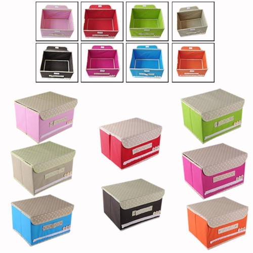 Household Storage Boxes Clothes Organizer Fabric Bin Basket Container With Cover