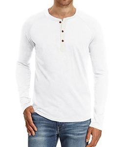 NITAGUT Mens Fashion Casual Front Placket Basic Long Sleeve Henley T-Shirts M,