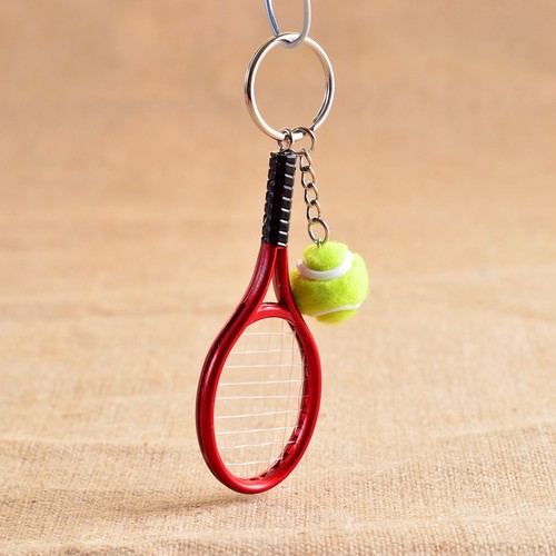 3D Tennis Racquet Tennis Racket Split Keyring Tennis Ball Key Chain Link Chain