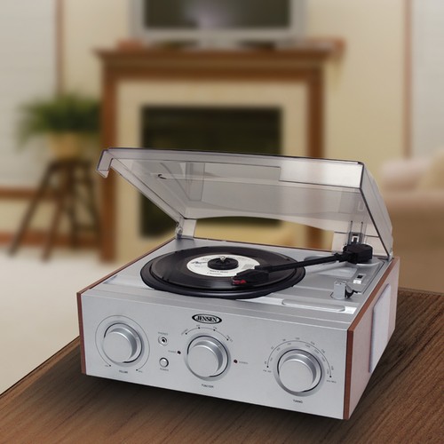 3-SPEED 33//45//78 RPM LP RECORD PLAYER TURNTABLE STEREO SPEAKERS AM//FM RADIO NEW