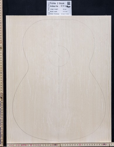 Tonewood Fichte Spruce Bastelholz Decke Aufleimer Guitar Tonholz Blank Topset