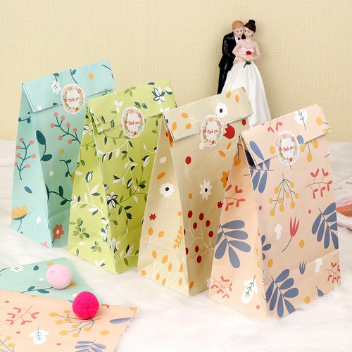 12x Watercolor Gift Bags Paper Flowers Candy Bag Girls Birthday Wedding Favors
