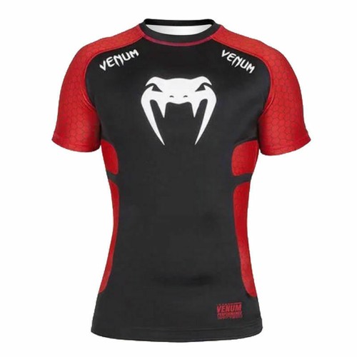 Black Mens Base Layer Slim Fit T-Shirt Sport Gym MMA Top UFC Gym Rashguard