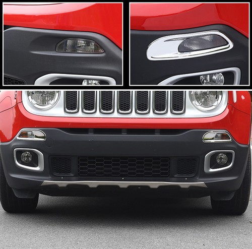 For Jeep Renegade 2015-2018 ABS Chrome Front Light Running Light Cover Trim