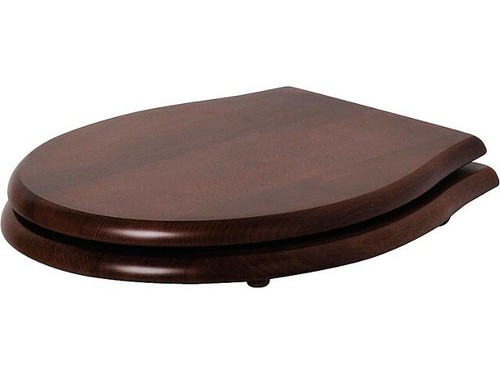 WC-Sitz JUBILÄUM mit Softclose aus Walnuss-Holz Edelstahlscharn.