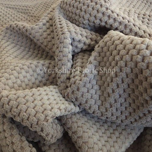 New Quality Weaved Corduroy Dotted Waffle Texture Upholstery Brown Mocha Fabric