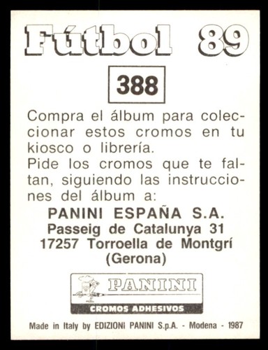 Panini Futbol 89 España Las Palmas no 388 ESCUDO U.D